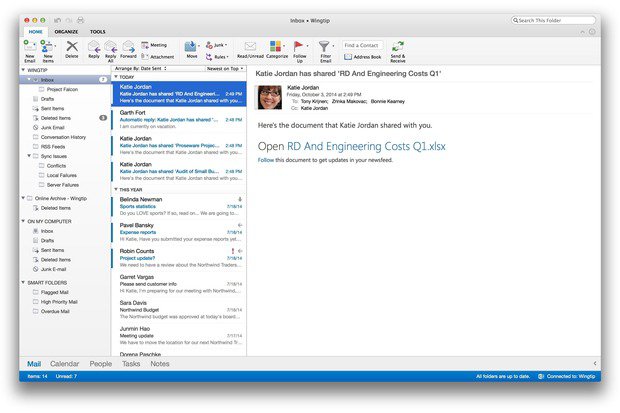 ms outlook for mac 2011 version 16.15